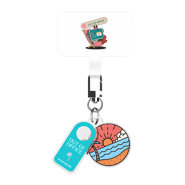 Out of Office Beach Keyring & Insert Tab